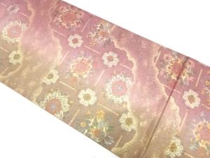 纐纈　霞に華紋織り出し　袋帯